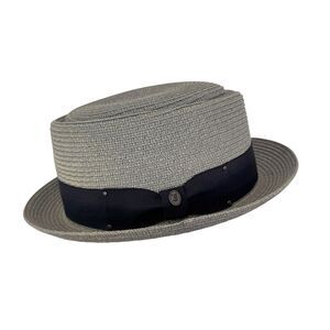 Jaxon Hats Toyo Straw Braid Pork Pie Hat Gray